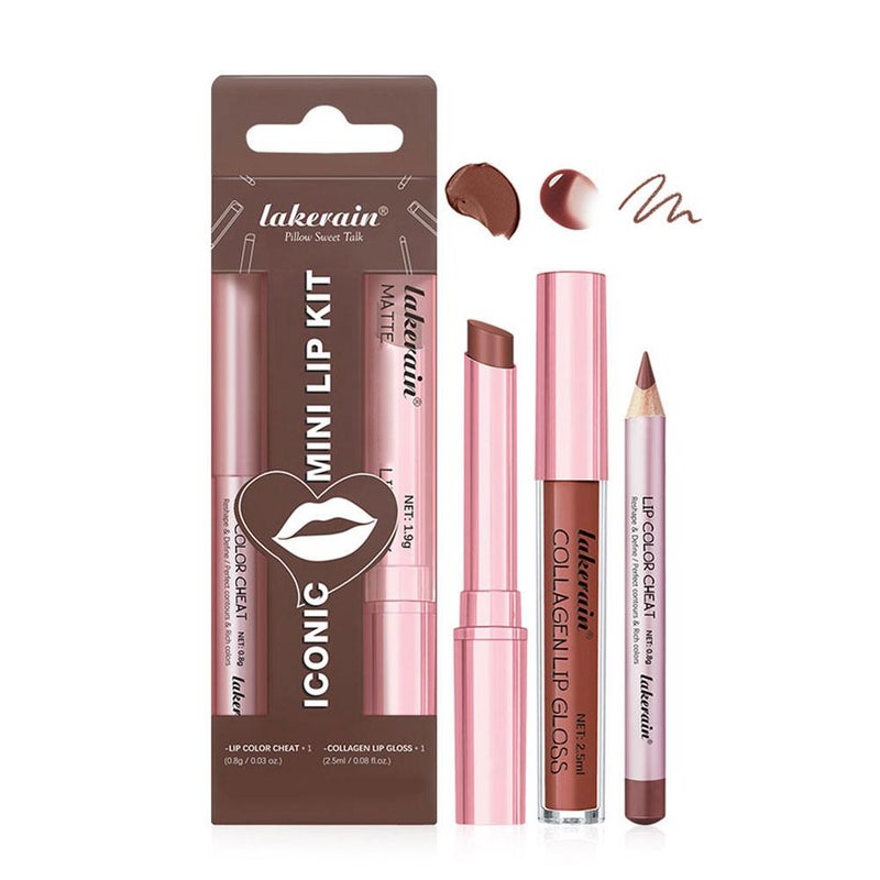 Lakerain 3-Piece Lip Gloss Set: Compact, Portable, and Multifunctional